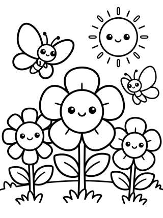Coleção de desenhos para colorir: Estaciones del Año Kawaii