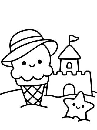 Verano Divertido en la Playa para colorir Desenho de Verano Divertido en la Playa para colorir e imprimir grátis