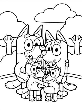 Coleção de desenhos para colorir: La Familia Heeler de Bluey