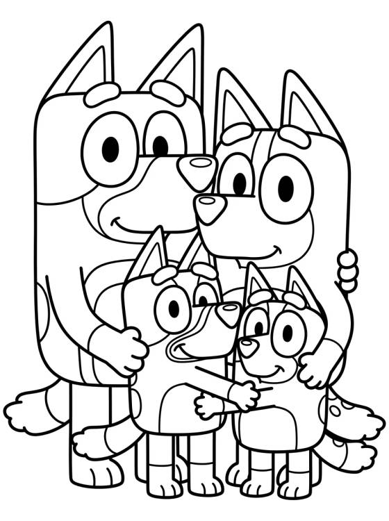 Bandit e Chilli en un Abrazo Familiar para colorir Desenho de Bandit e Chilli en un Abrazo Familiar para colorir e imprimir grátis