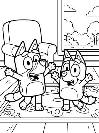 Coleção de desenhos para colorir: La Familia Heeler de Bluey