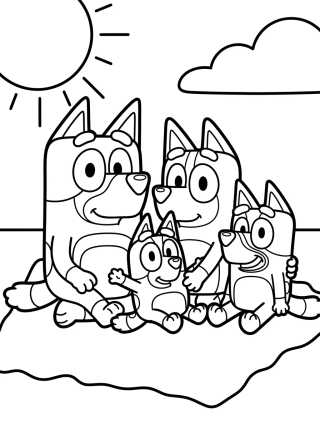 Familia Heeler Reunida para colorir Desenho de Familia Heeler Reunida para colorir e imprimir grátis