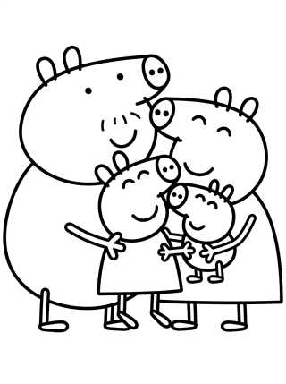 Abrazo de Oso de la Familia Pig para colorir Desenho de Abrazo de Oso de la Familia Pig para colorir e imprimir grátis