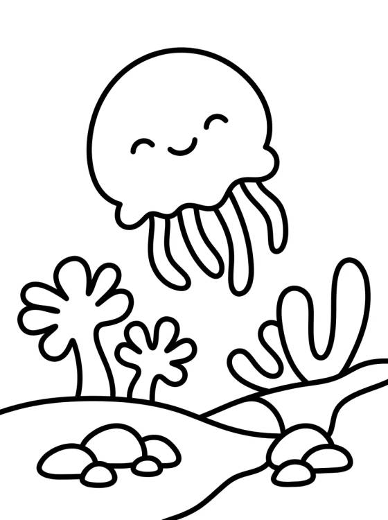 Campo de Medusas para colorir Desenho de Campo de Medusas para colorir e imprimir grátis