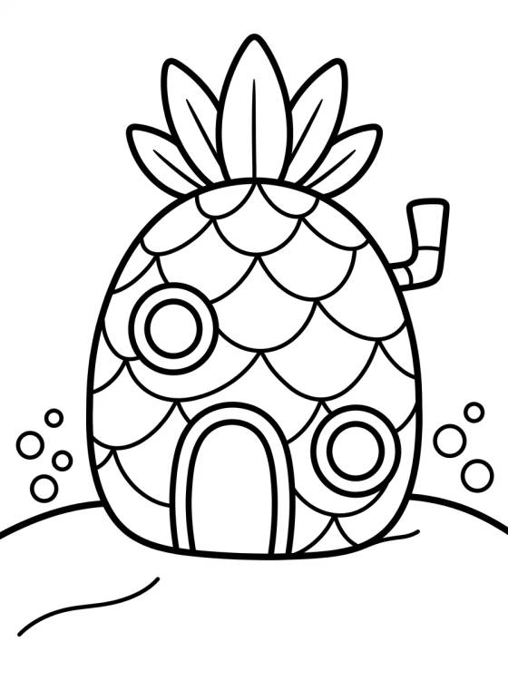 Casa Piña de Bob Esponja para colorir Desenho de Casa Piña de Bob Esponja para colorir e imprimir grátis