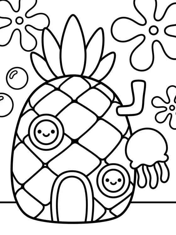 Casa de Piña de Bob Esponja para colorir Desenho de Casa de Piña de Bob Esponja para colorir e imprimir grátis