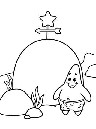 Casa de Piedra de Patricio Estrella para colorir Desenho de Casa de Piedra de Patricio Estrella para colorir e imprimir grátis