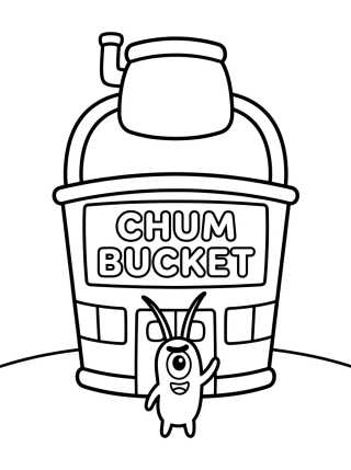 Plankton en el Cubo de Cebo para colorir Desenho de Plankton en el Cubo de Cebo para colorir e imprimir grátis