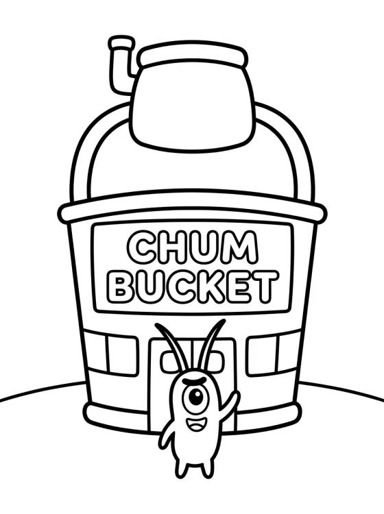 Plankton en el Cubo de Cebo para colorir Desenho de Plankton en el Cubo de Cebo para colorir e imprimir grátis