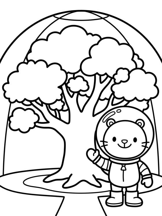 Arenita y su Domo de Árbol para colorir Desenho de Arenita y su Domo de Árbol para colorir e imprimir grátis