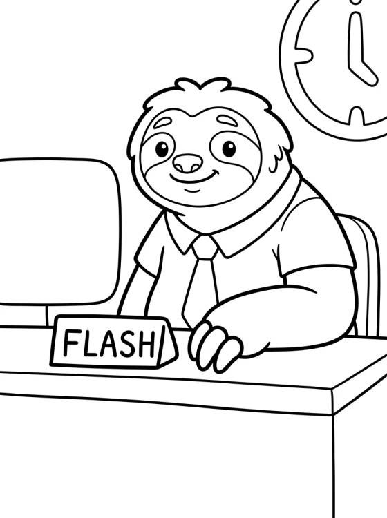 Flash en el Departamento de Tránsito para colorir Desenho de Flash en el Departamento de Tránsito para colorir e imprimir grátis