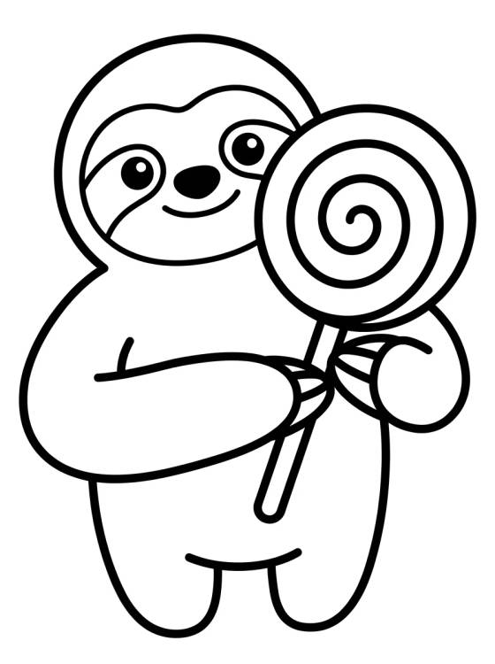 Flash el Perezoso con una Piruleta para colorir Desenho de Flash el Perezoso con una Piruleta para colorir e imprimir grátis