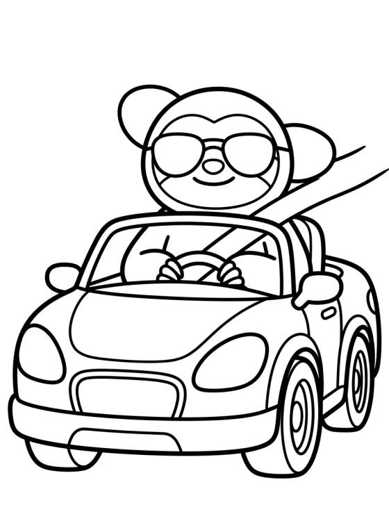 Flash el Perezoso Conduciendo Coche Deportivo para colorir Desenho de Flash el Perezoso Conduciendo Coche Deportivo para colorir e imprimir grátis