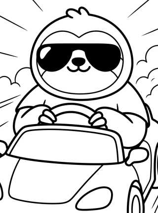Flash el Perezoso Conduciendo Coche Rápido para colorir Desenho de Flash el Perezoso Conduciendo Coche Rápido para colorir e imprimir grátis