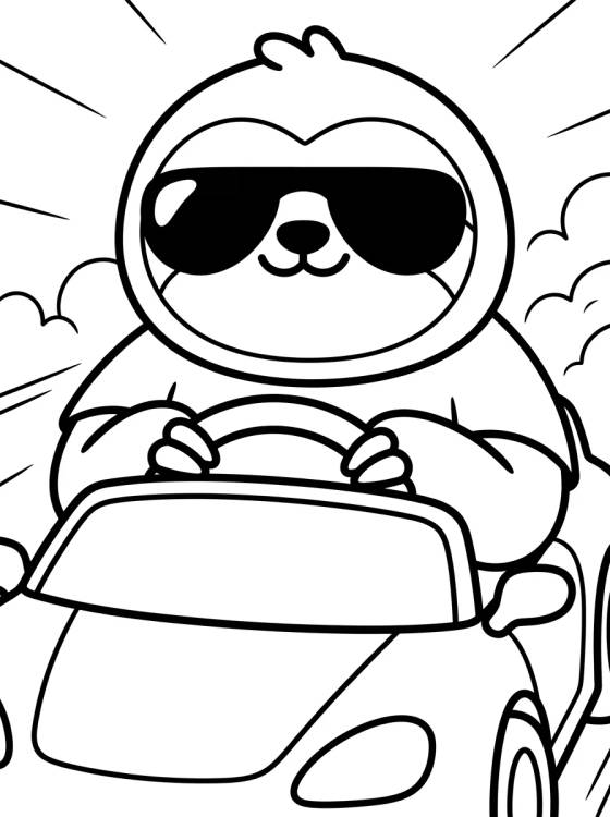 Flash el Perezoso Conduciendo Coche Rápido para colorir Desenho de Flash el Perezoso Conduciendo Coche Rápido para colorir e imprimir grátis