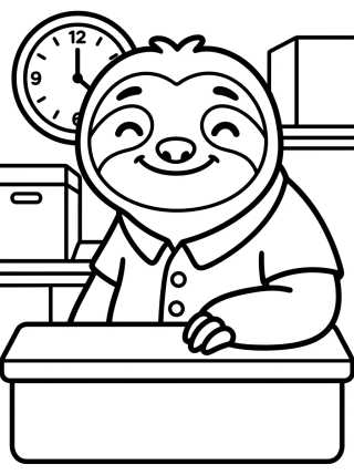 Flash el Perezoso Sonriendo en el Mostrador para colorir Desenho de Flash el Perezoso Sonriendo en el Mostrador para colorir e imprimir grátis