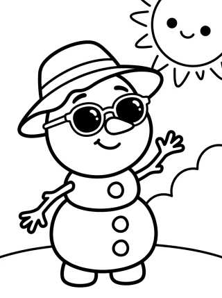 Olaf Divertido en el Verano para colorir Desenho de Olaf Divertido en el Verano para colorir e imprimir grátis