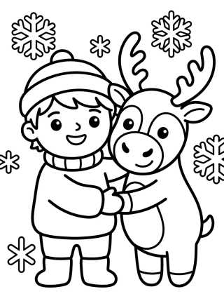 Sven y Kristoff Amigos para colorir Desenho de Sven y Kristoff Amigos para colorir e imprimir grátis