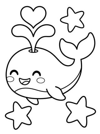 Ballena Alegre Nadando para colorir Desenho de Ballena Alegre Nadando para colorir e imprimir grátis