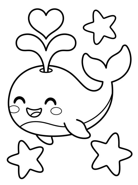 Ballena Alegre Nadando para colorir Desenho de Ballena Alegre Nadando para colorir e imprimir grátis