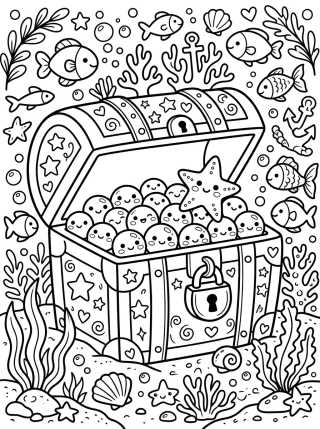 Cofre del Tesoro Mágico para colorir Desenho de Cofre del Tesoro Mágico para colorir e imprimir grátis