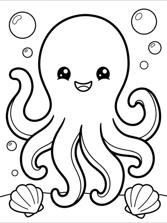 Pulpito Lindo Sonriente para colorir Desenho de Pulpito Lindo Sonriente para colorir e imprimir grátis
