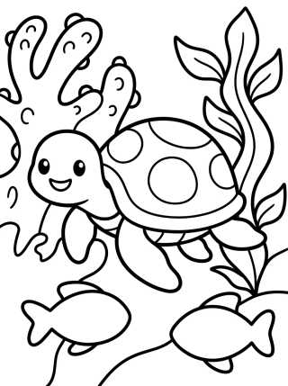 Tortuga Marina Amigable para colorir Desenho de Tortuga Marina Amigable para colorir e imprimir grátis