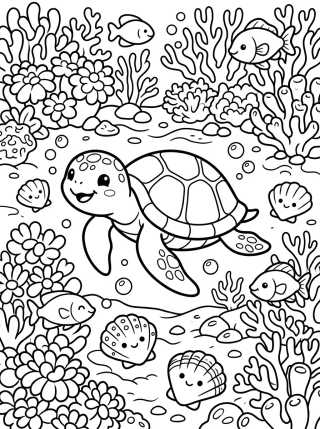 Tortuga Marina Bebé para colorir Desenho de Tortuga Marina Bebé para colorir e imprimir grátis