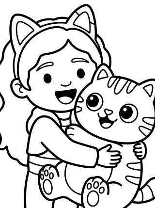 Gabby Abrazando a Pandy Patas para colorir Desenho de Gabby Abrazando a Pandy Patas para colorir e imprimir grátis