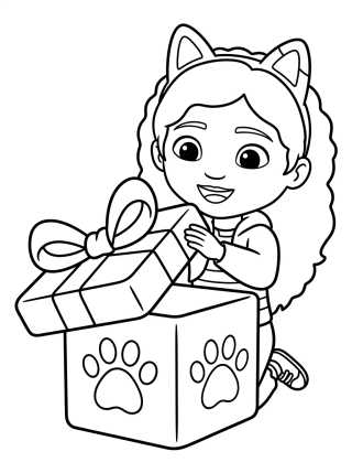 Gabby Abriendo Caja Sorpresa para colorir Desenho de Gabby Abriendo Caja Sorpresa para colorir e imprimir grátis
