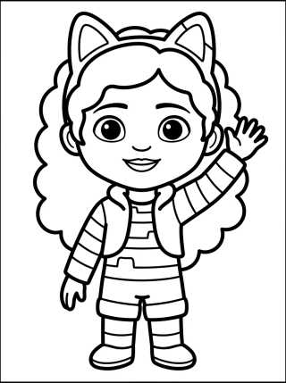 Gabby Saludando para Ti para colorir Desenho de Gabby Saludando para Ti para colorir e imprimir grátis