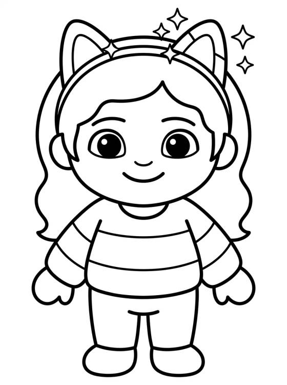 Gabby con su Diadema Mágica de Gatito para colorir Desenho de Gabby con su Diadema Mágica de Gatito para colorir e imprimir grátis