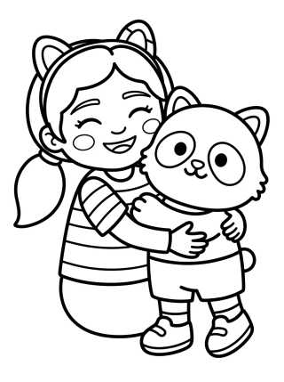 Gabby y Pandy Patas para colorir Desenho de Gabby y Pandy Patas para colorir e imprimir grátis