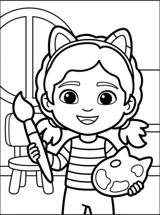 Gabby haciendo Pinturas y Artes para colorir Desenho de Gabby haciendo Pinturas y Artes para colorir e imprimir grátis