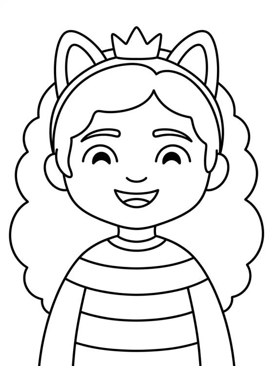 Gabby Sonriente con Diadema para colorir Desenho de Gabby Sonriente con Diadema para colorir e imprimir grátis