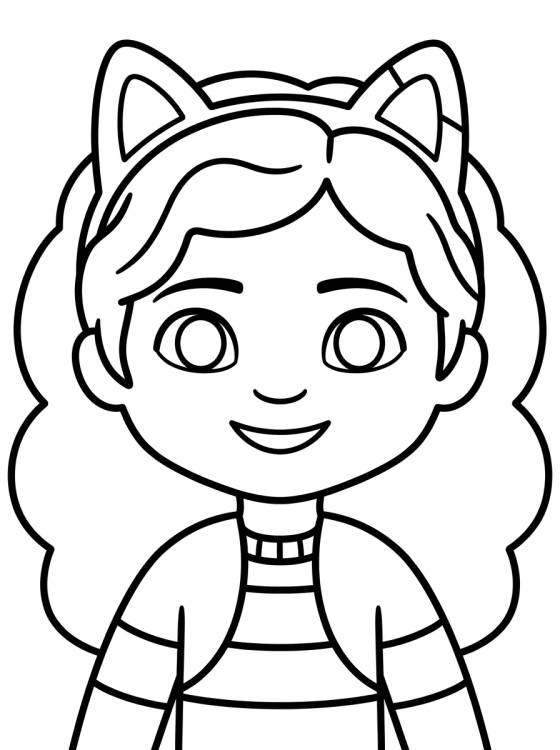 Gabby Sonriendo con Diadema de Gatito para colorir Desenho de Gabby Sonriendo con Diadema de Gatito para colorir e imprimir grátis