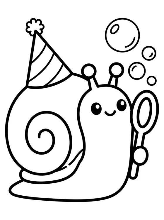 Gary con Gorro de Cumpleaños para colorir Desenho de Gary con Gorro de Cumpleaños para colorir e imprimir grátis