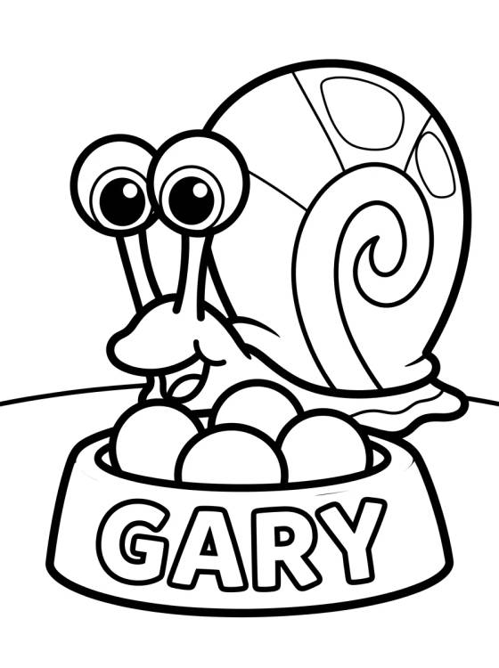 Gary Comiendo su Comida para colorir Desenho de Gary Comiendo su Comida para colorir e imprimir grátis
