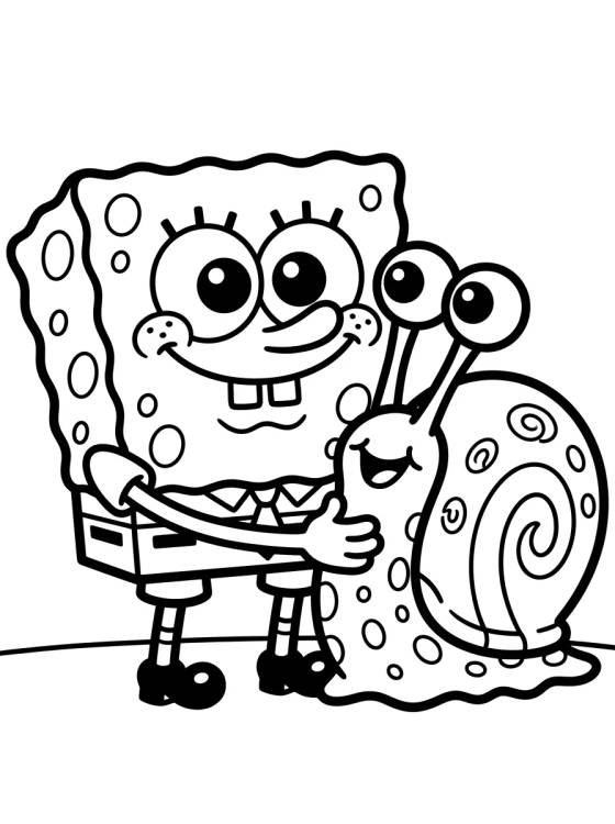 Gary y Bob Esponja Amigos para colorir Desenho de Gary y Bob Esponja Amigos para colorir e imprimir grátis