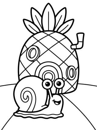 Gary Feliz en Fondo de Bikini para colorir Desenho de Gary Feliz en Fondo de Bikini para colorir e imprimir grátis