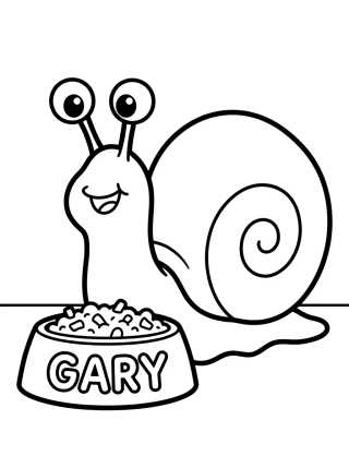 Gary el Caracol Comiendo su Comida para colorir Desenho de Gary el Caracol Comiendo su Comida para colorir e imprimir grátis