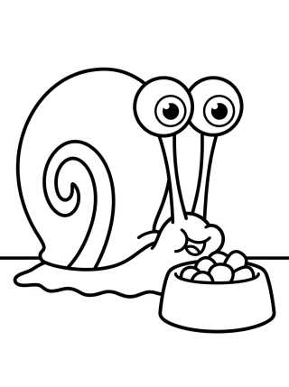 Gary el Caracol Comiendo su Comida para colorir Desenho de Gary el Caracol Comiendo su Comida para colorir e imprimir grátis