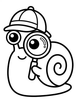 Gary el Caracol Detective con Sombrero para colorir Desenho de Gary el Caracol Detective con Sombrero para colorir e imprimir grátis