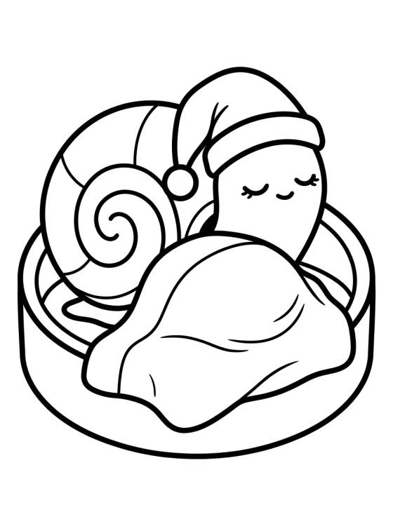 Gary el Caracol Durmiendo Tierno para colorir Desenho de Gary el Caracol Durmiendo Tierno para colorir e imprimir grátis