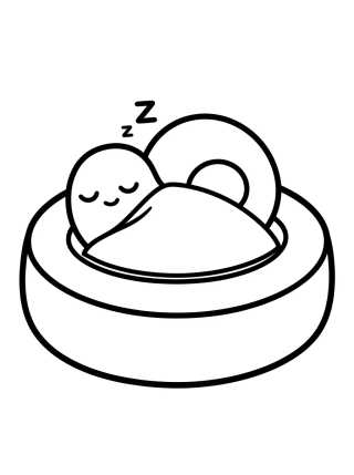 Gary el Caracol Durmiendo en la Cama para colorir Desenho de Gary el Caracol Durmiendo en la Cama para colorir e imprimir grátis