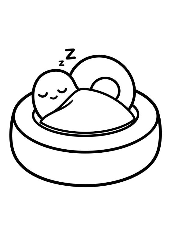 Gary el Caracol Durmiendo en la Cama para colorir Desenho de Gary el Caracol Durmiendo en la Cama para colorir e imprimir grátis