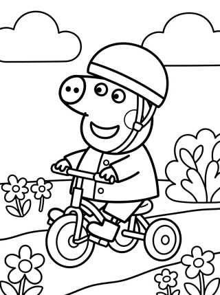 George Pig Andando en Triciclo para colorir Desenho de George Pig Andando en Triciclo para colorir e imprimir grátis