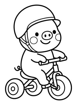 George Pig en Triciclo para colorir Desenho de George Pig en Triciclo para colorir e imprimir grátis