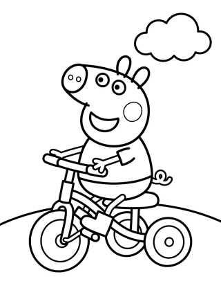 George Pig en su Triciclo para colorir Desenho de George Pig en su Triciclo para colorir e imprimir grátis