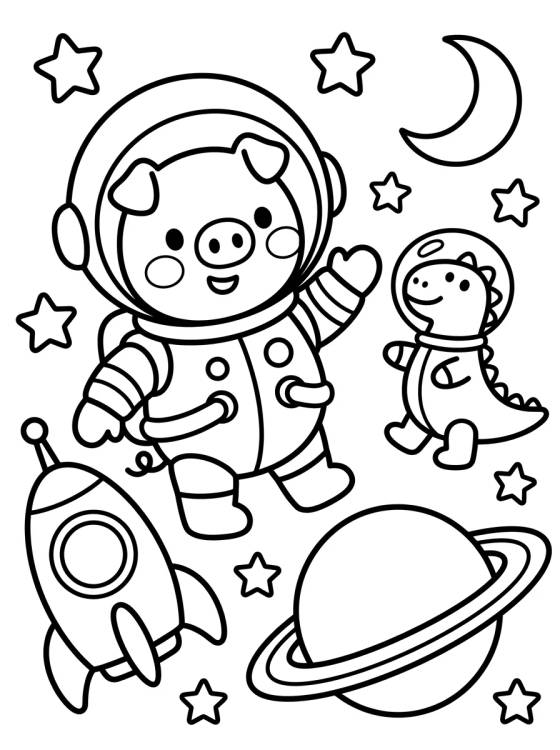 George Pig Astronauta en el Espacio para colorir Desenho de George Pig Astronauta en el Espacio para colorir e imprimir grátis